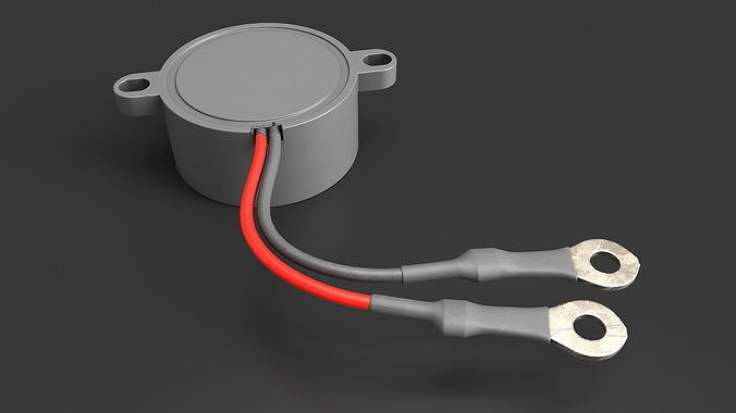 Sound Buzzer Grey 3D model 6