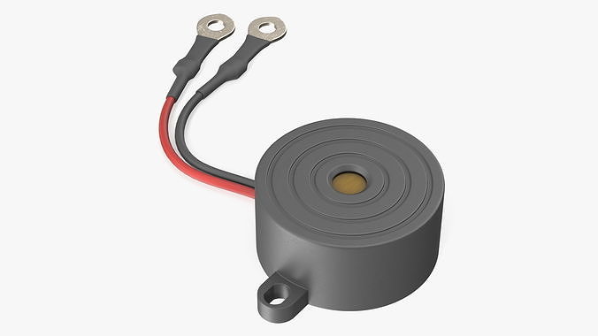 Sound Buzzer Grey 3D model 7