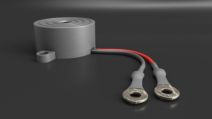 Sound Buzzer Grey 3D model 5