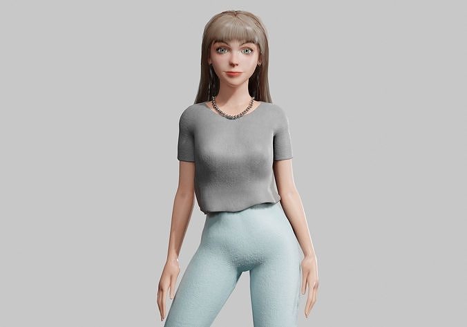 sweet Basic Woman V30993  Low-poly 3D model