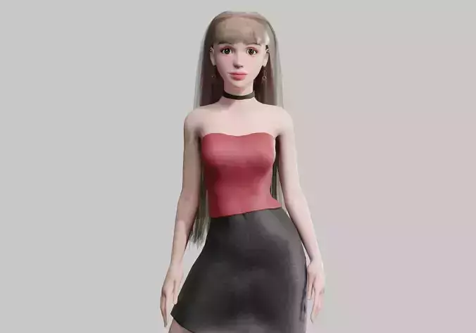 cute stylized woman V30296 