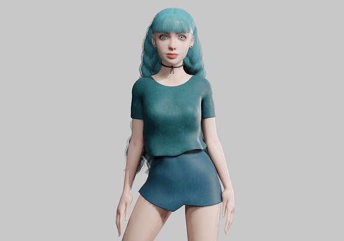 classic Basic Woman V32723  Low-poly 3D model