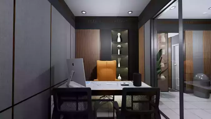 Modern Minimalist Office Design receptionist meeting room 