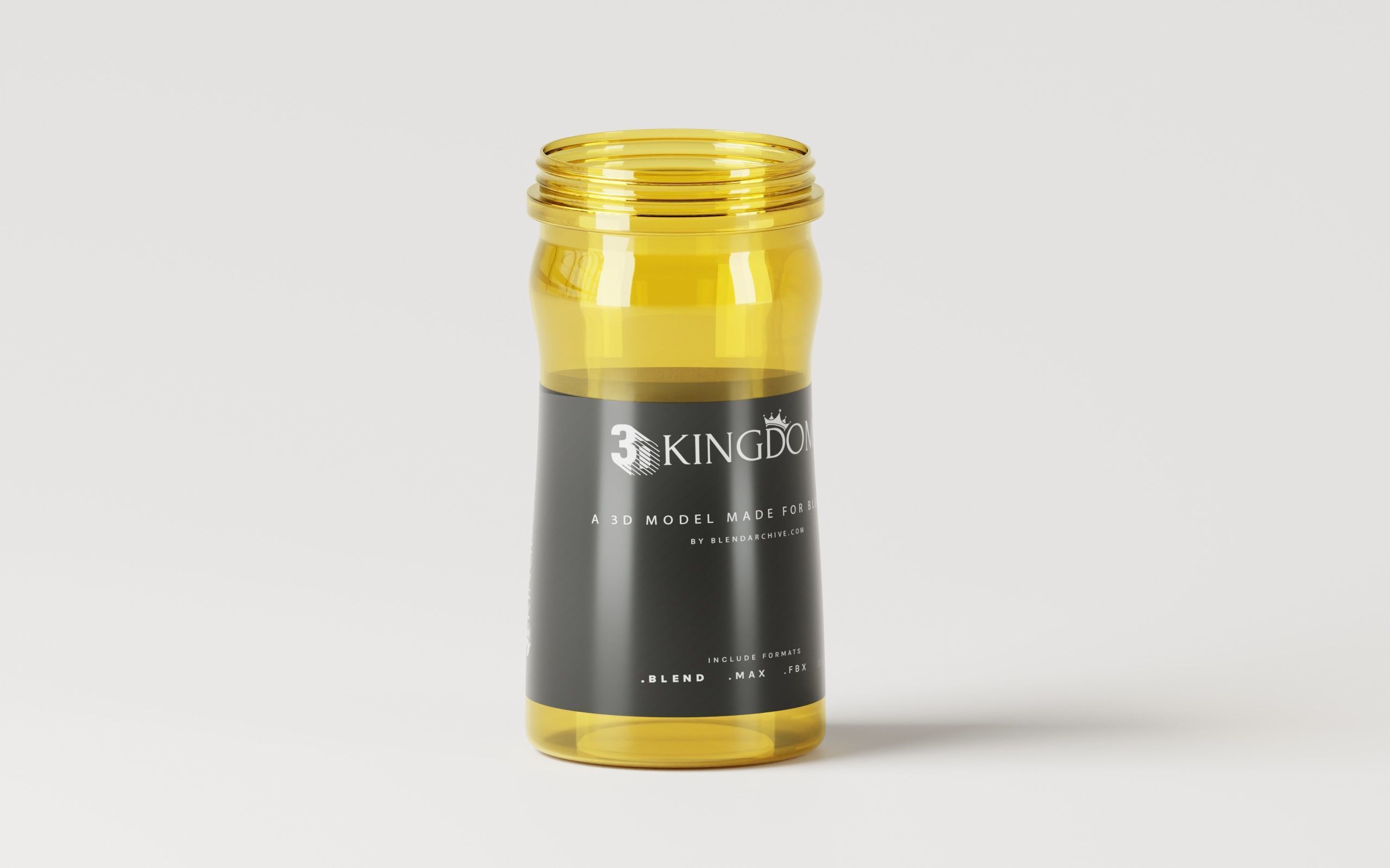 Glass Jam Jar  Low-poly 3D model_2