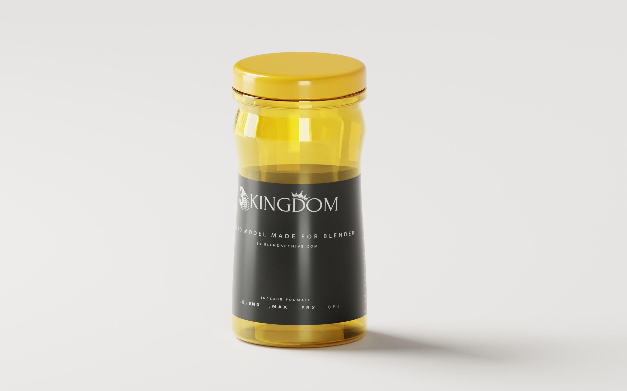 Glass Jam Jar  Low-poly 3D model_1