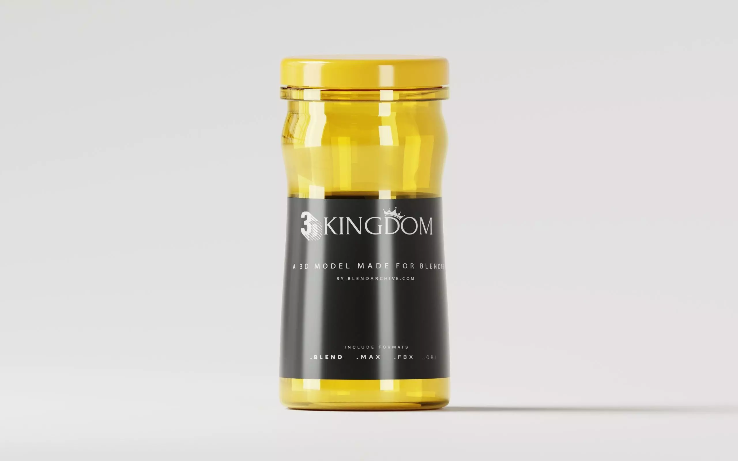 Glass Jam Jar  Low-poly 3D model_0