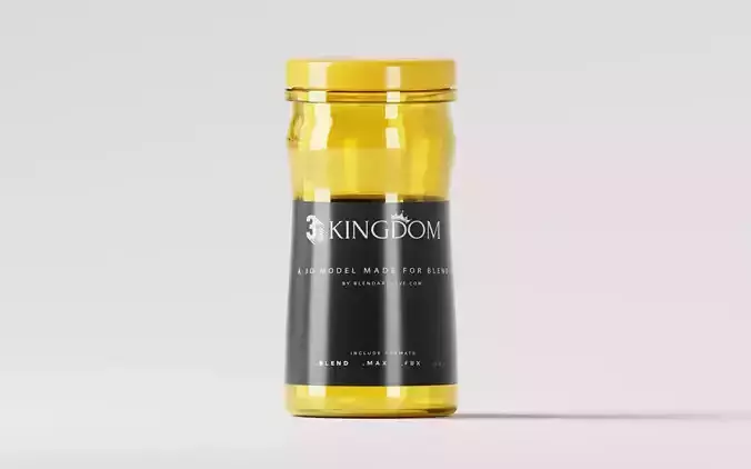 Glass Jam Jar  Low-poly 3D model