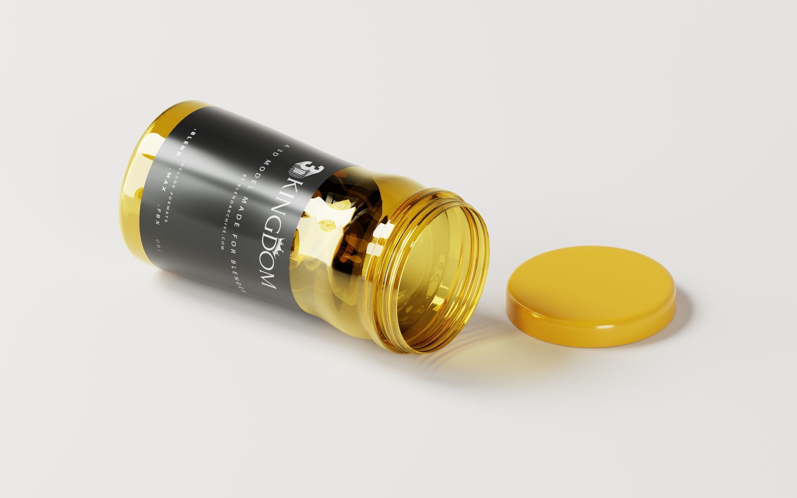 Glass Jam Jar  Low-poly 3D model_3