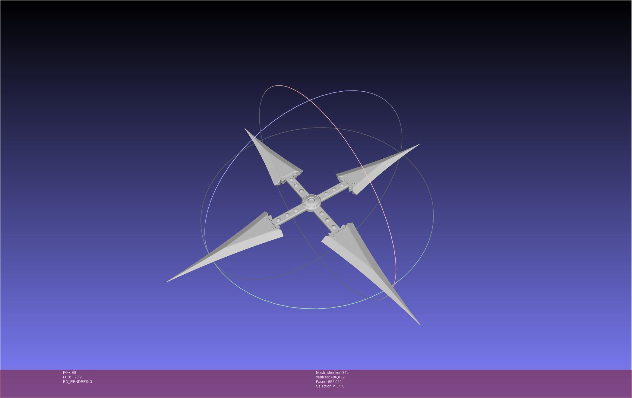 Final Fantasy VII Yuffie Shuriken 3D print model_7