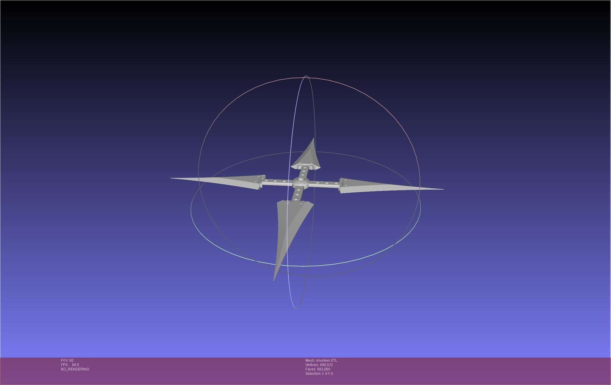 Final Fantasy VII Yuffie Shuriken 3D print model_3