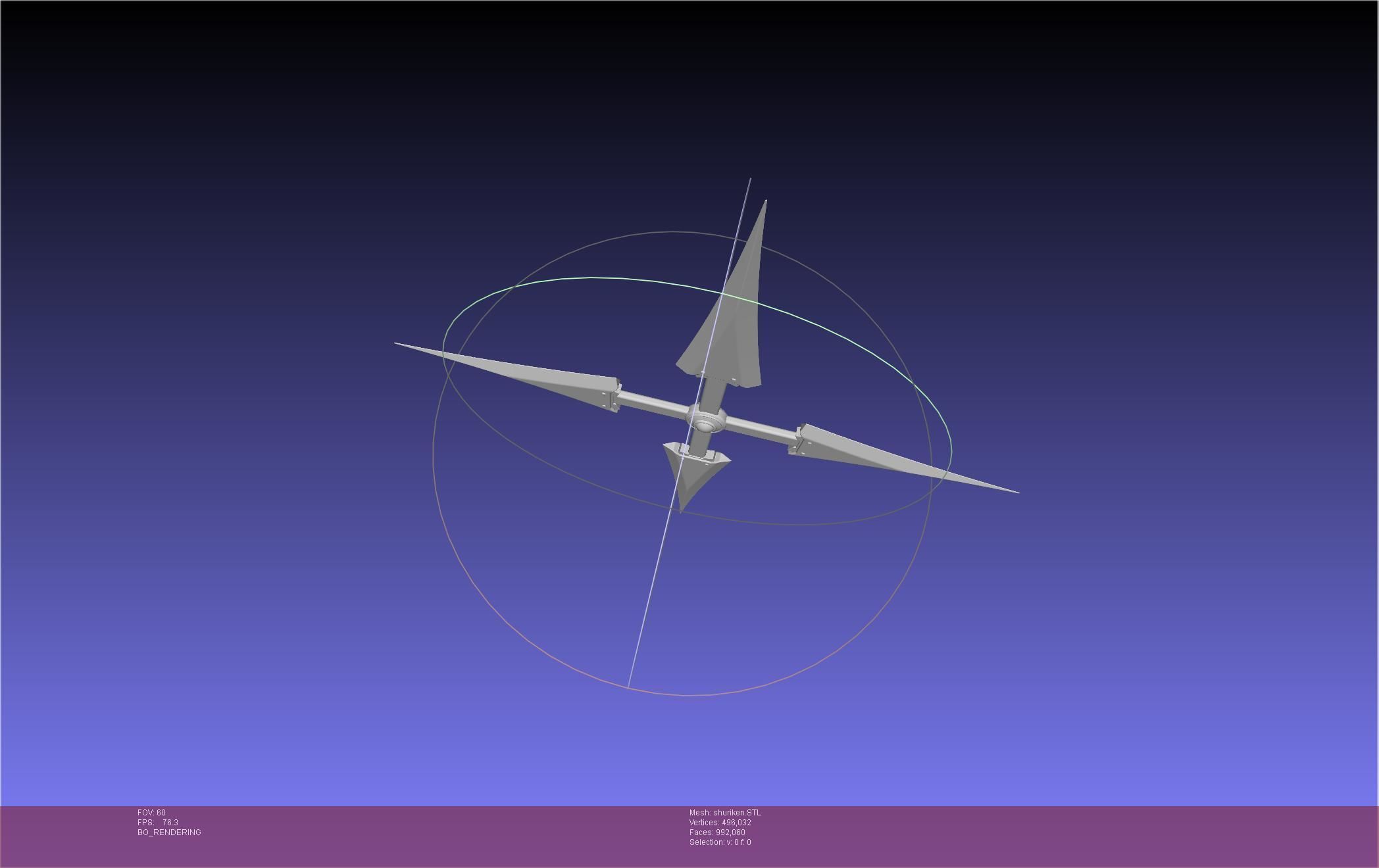 Final Fantasy VII Yuffie Shuriken 3D print model_10