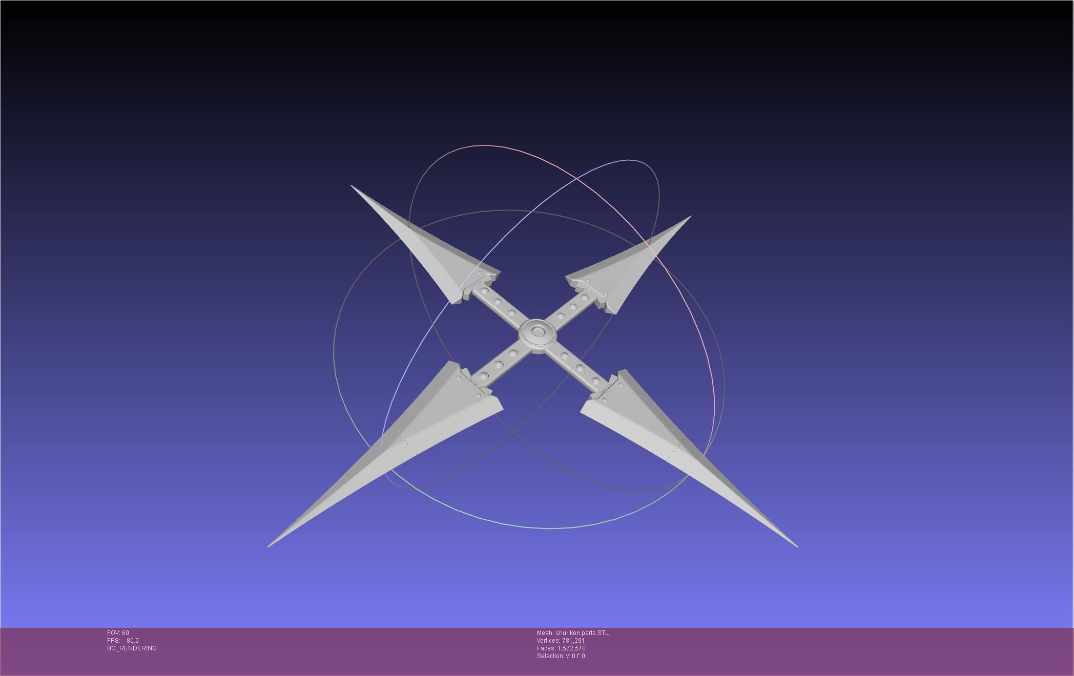 Final Fantasy VII Yuffie Shuriken 3D print model_43