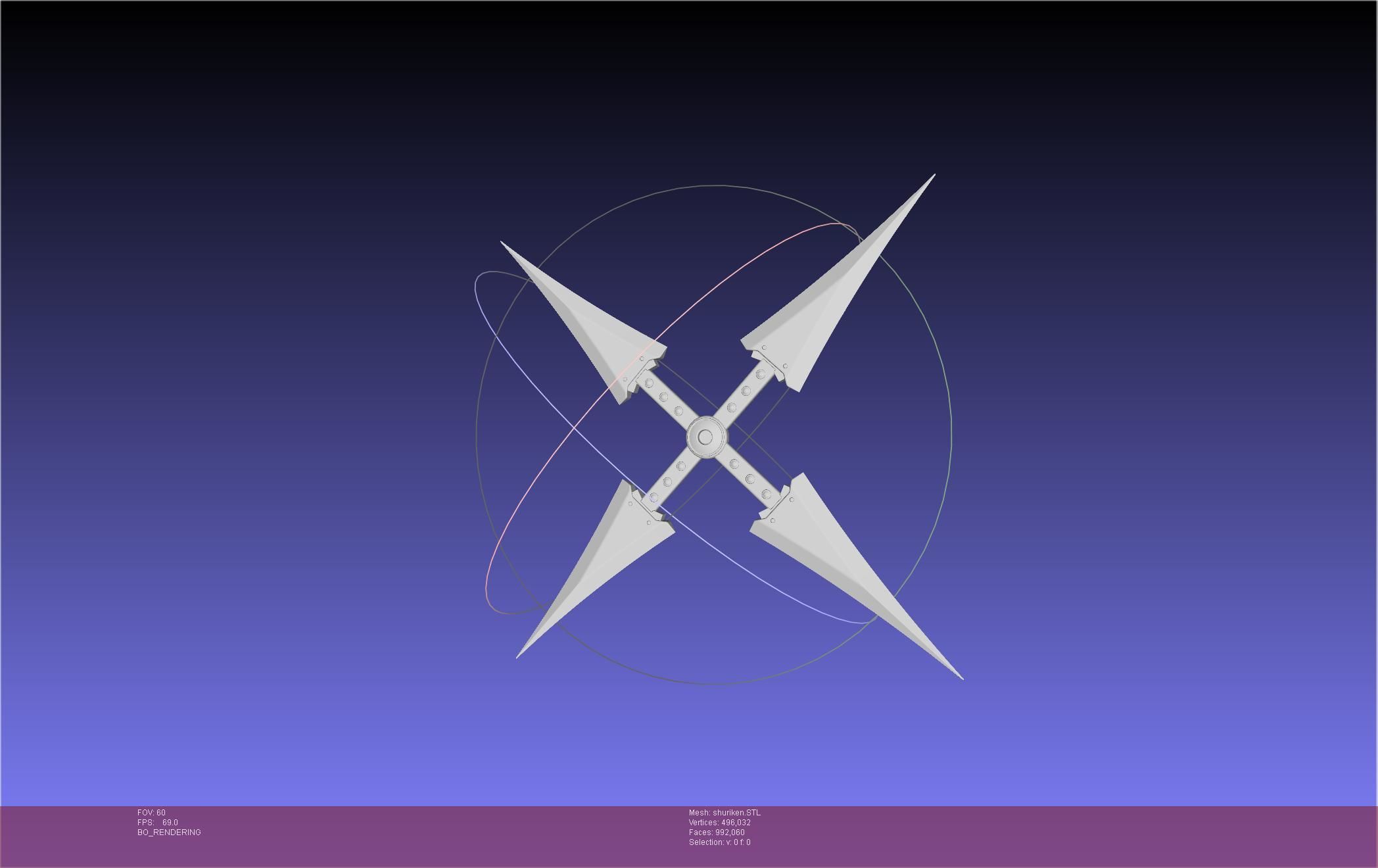 Final Fantasy VII Yuffie Shuriken 3D print model_16