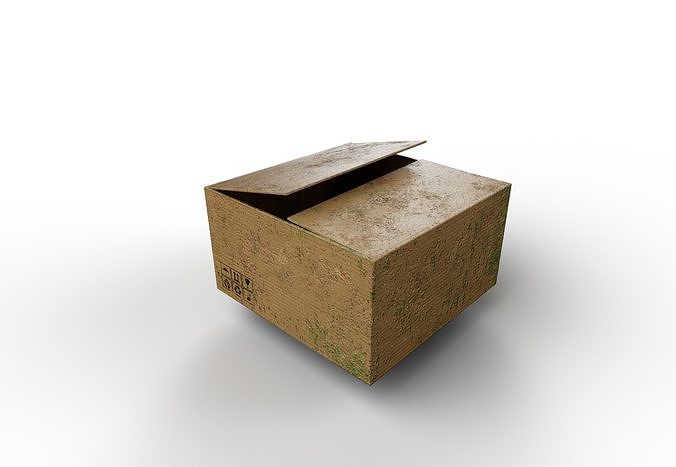 Cardboard Box Half open Low-poly 3D model