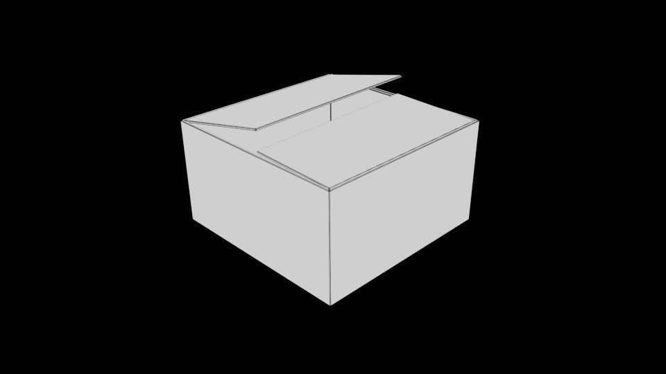 Cardboard Box Half open Low-poly 3D model_4