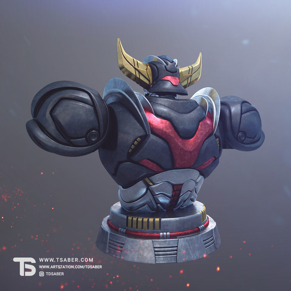 Anime Mech Bust 3D print model_4
