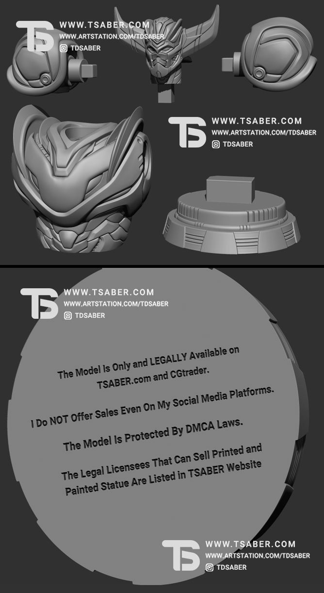 Anime Mech Bust 3D print model_2