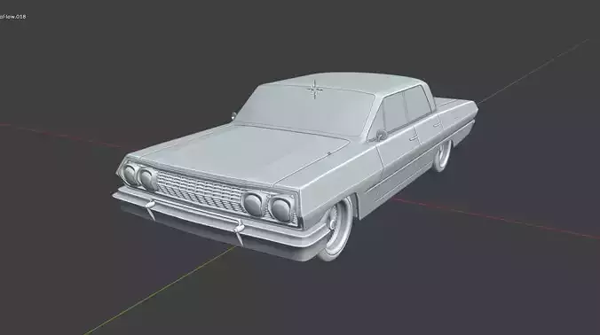 Chevrolet Impala 1963 Convertible 4-Door Close top 3D print model