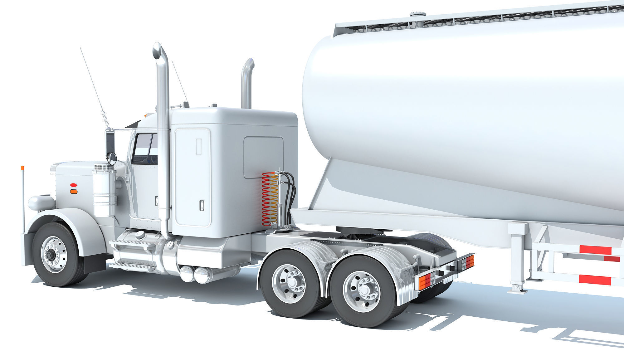 Semi Truck with Tank Trailer 3D model_13