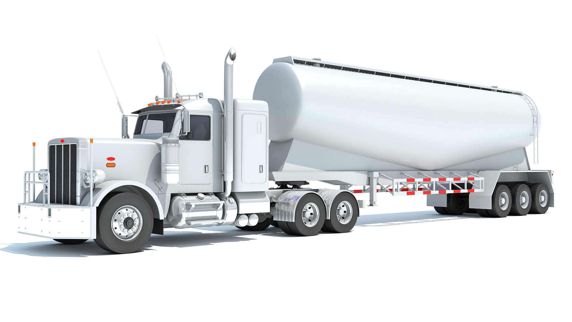 Semi Truck with Tank Trailer 3D model_10