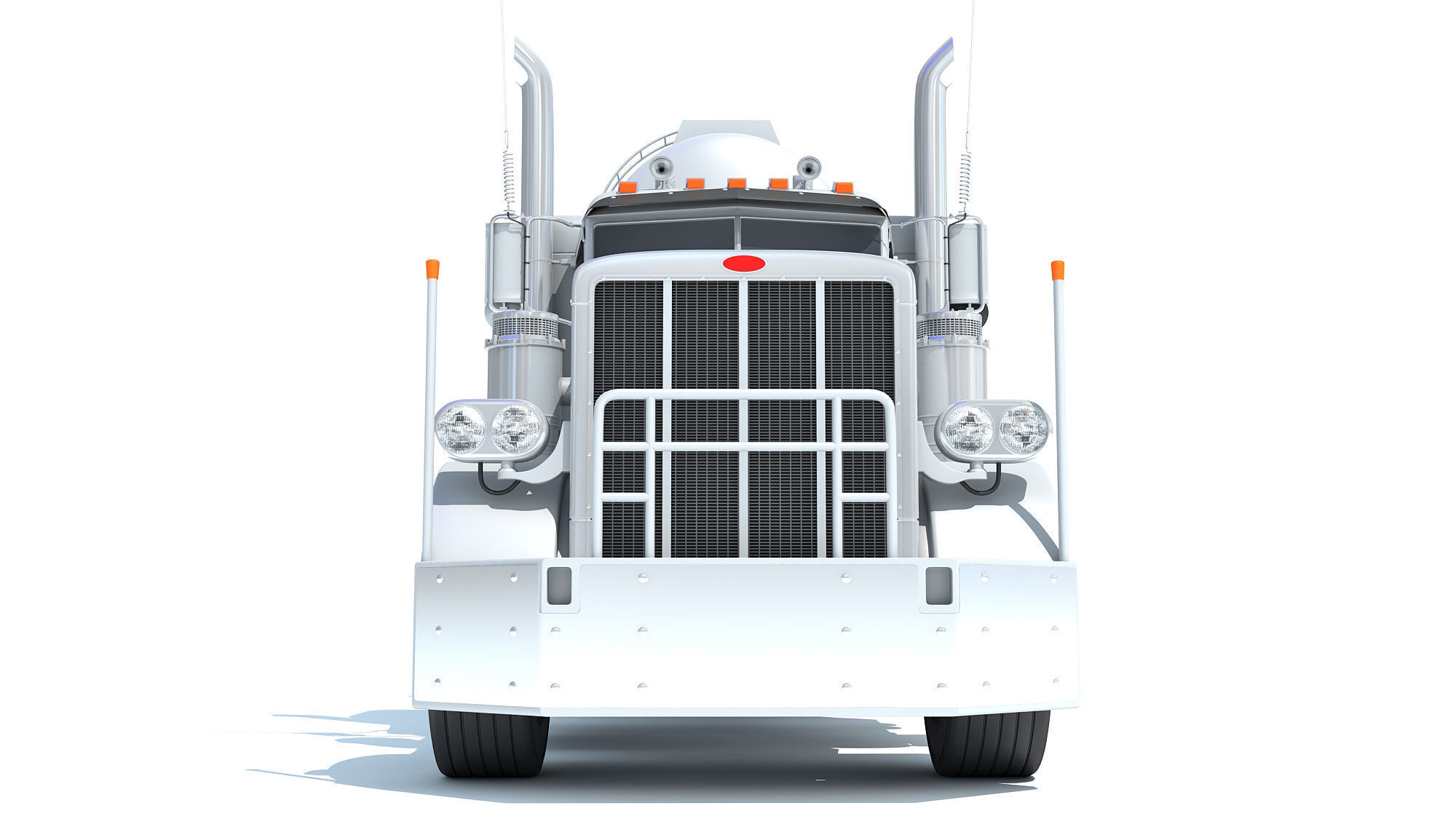 Semi Truck with Tank Trailer 3D model_9