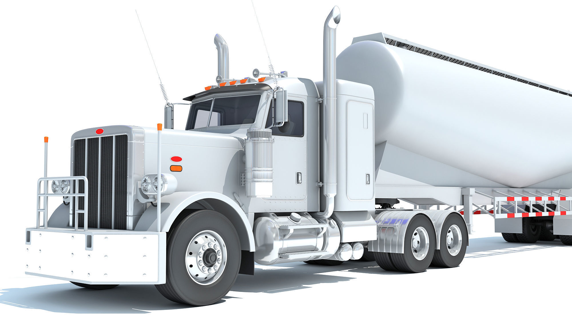 Semi Truck with Tank Trailer 3D model_12