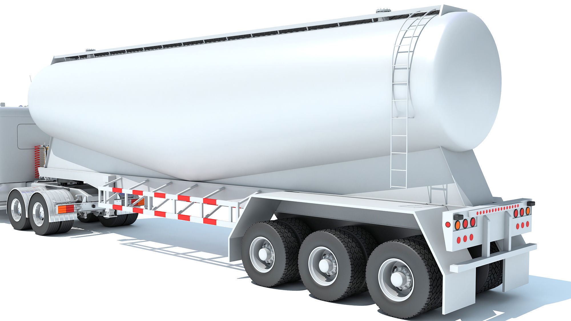 Semi Truck with Tank Trailer 3D model_15