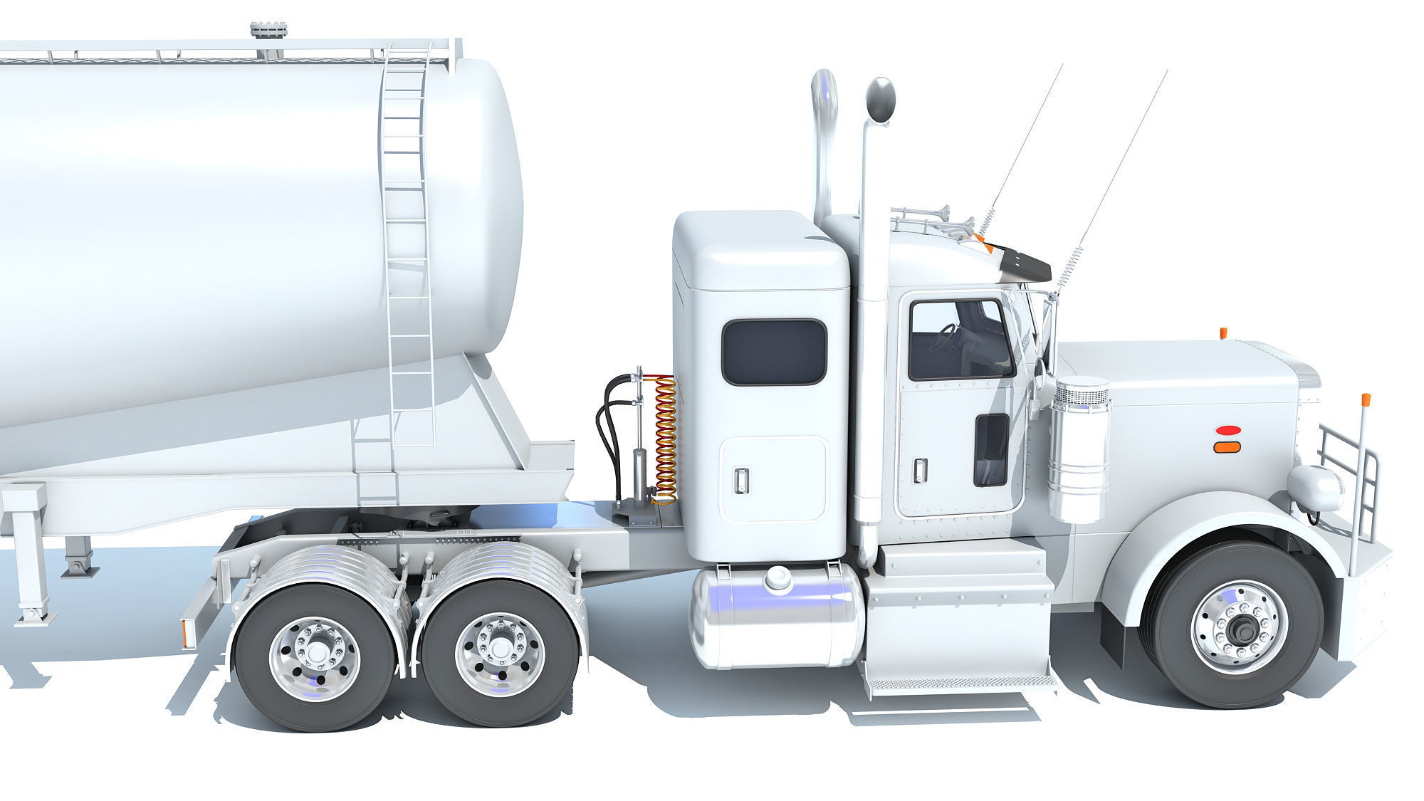 Semi Truck with Tank Trailer 3D model_14