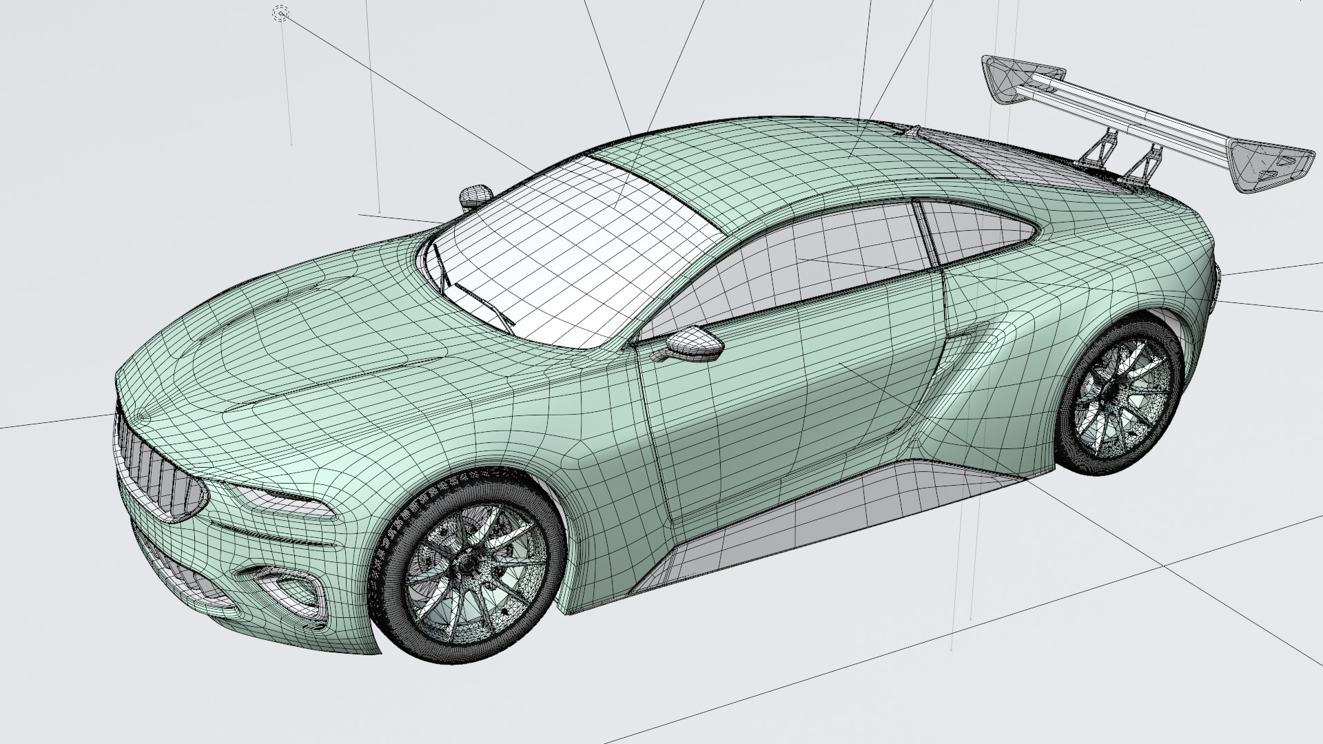 High Performance Gray Sports Car 3D Model  Blender Shaded 3D model_3