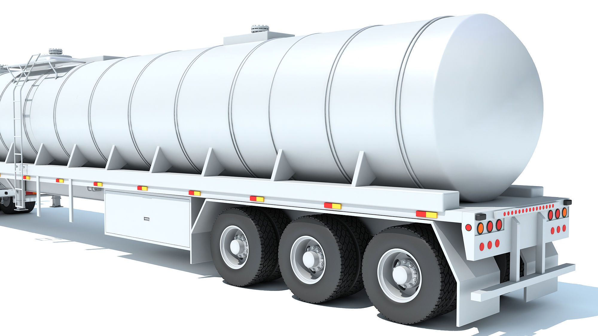 Truck with Tank Semi Trailer 3D model_15
