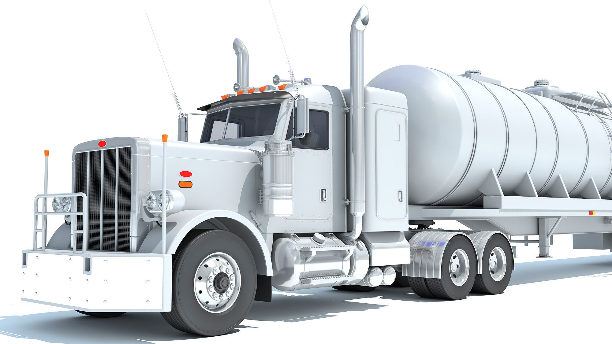 Truck with Tank Semi Trailer 3D model_12