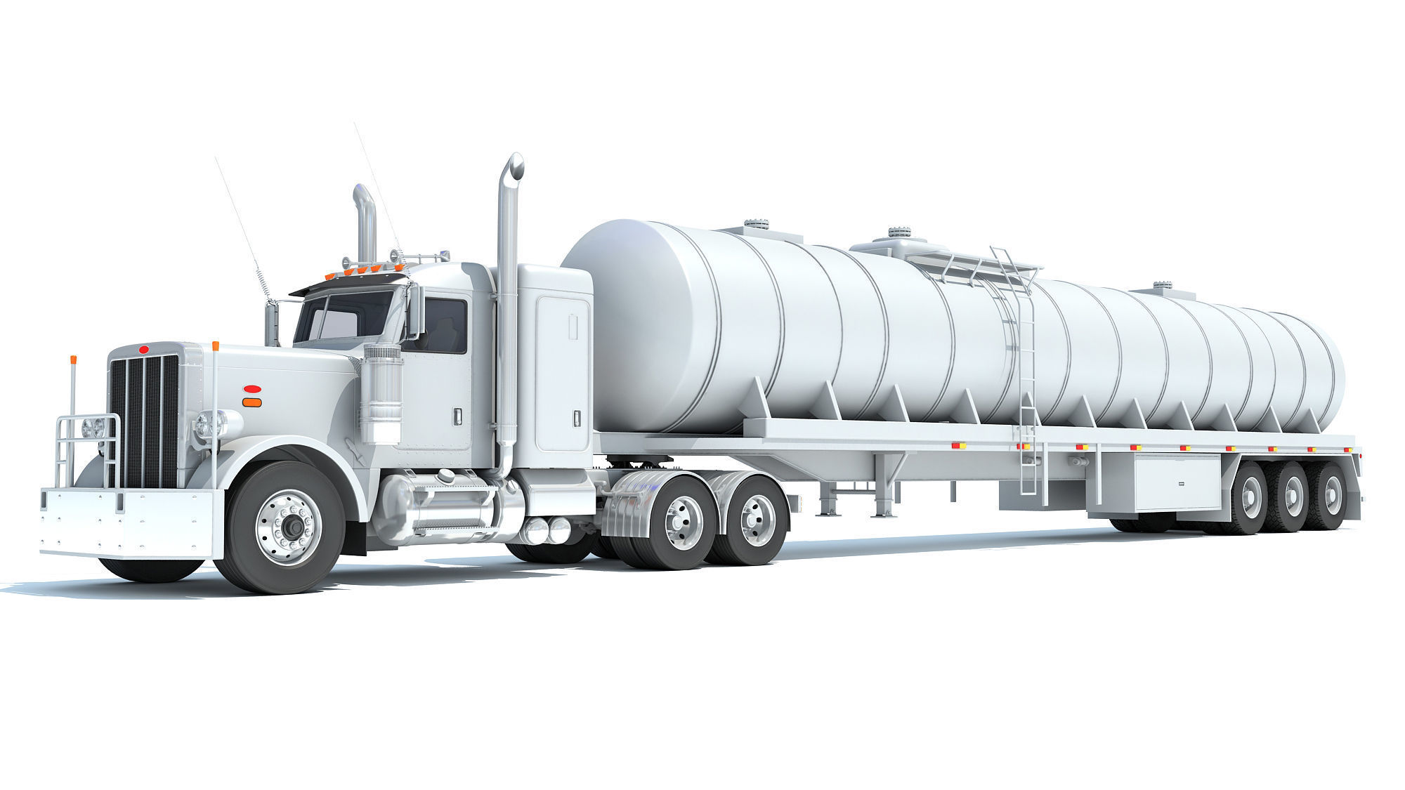 Truck with Tank Semi Trailer 3D model_10