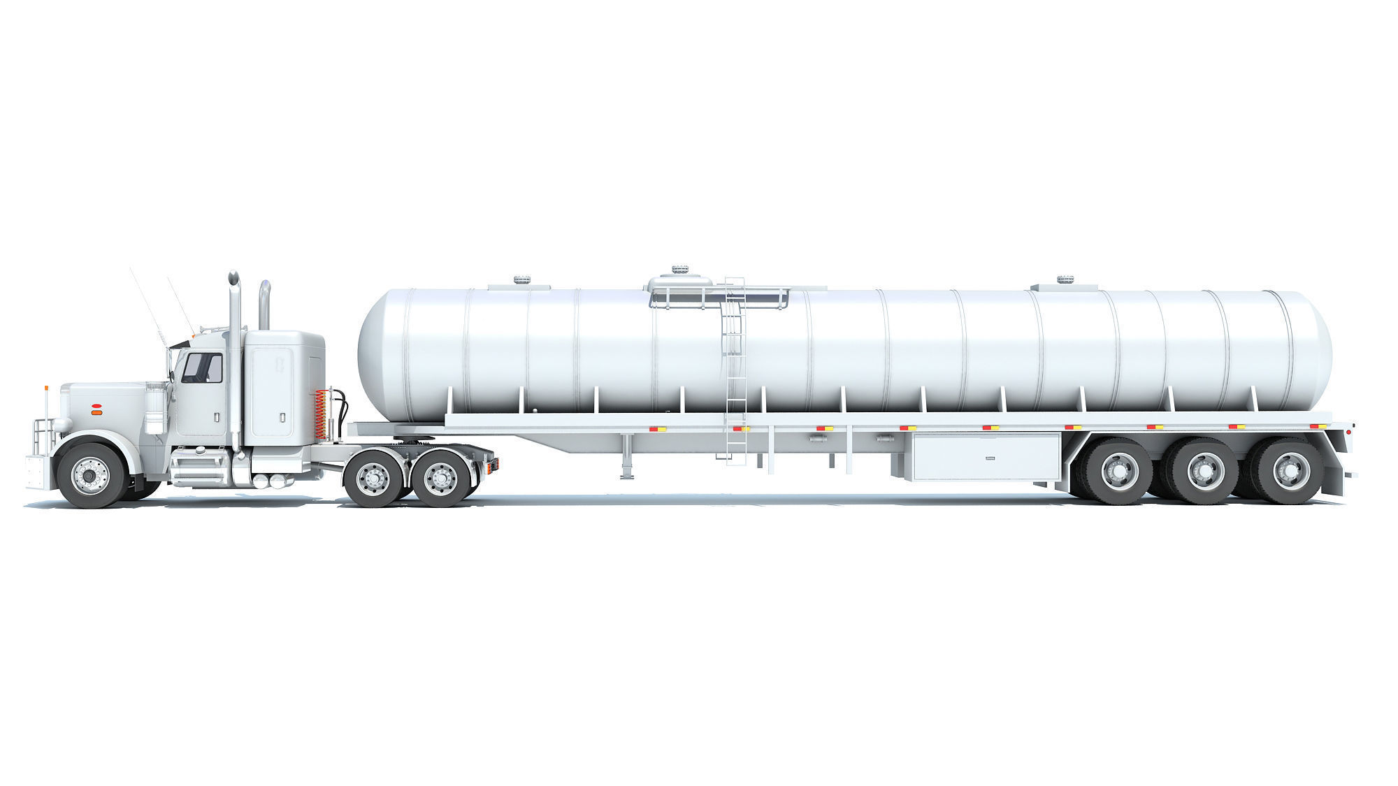 Truck with Tank Semi Trailer 3D model_1