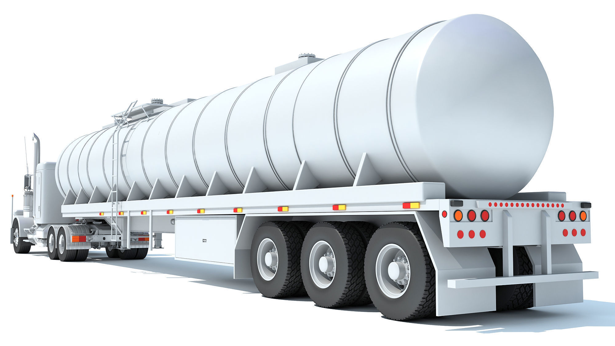 Truck with Tank Semi Trailer 3D model_3