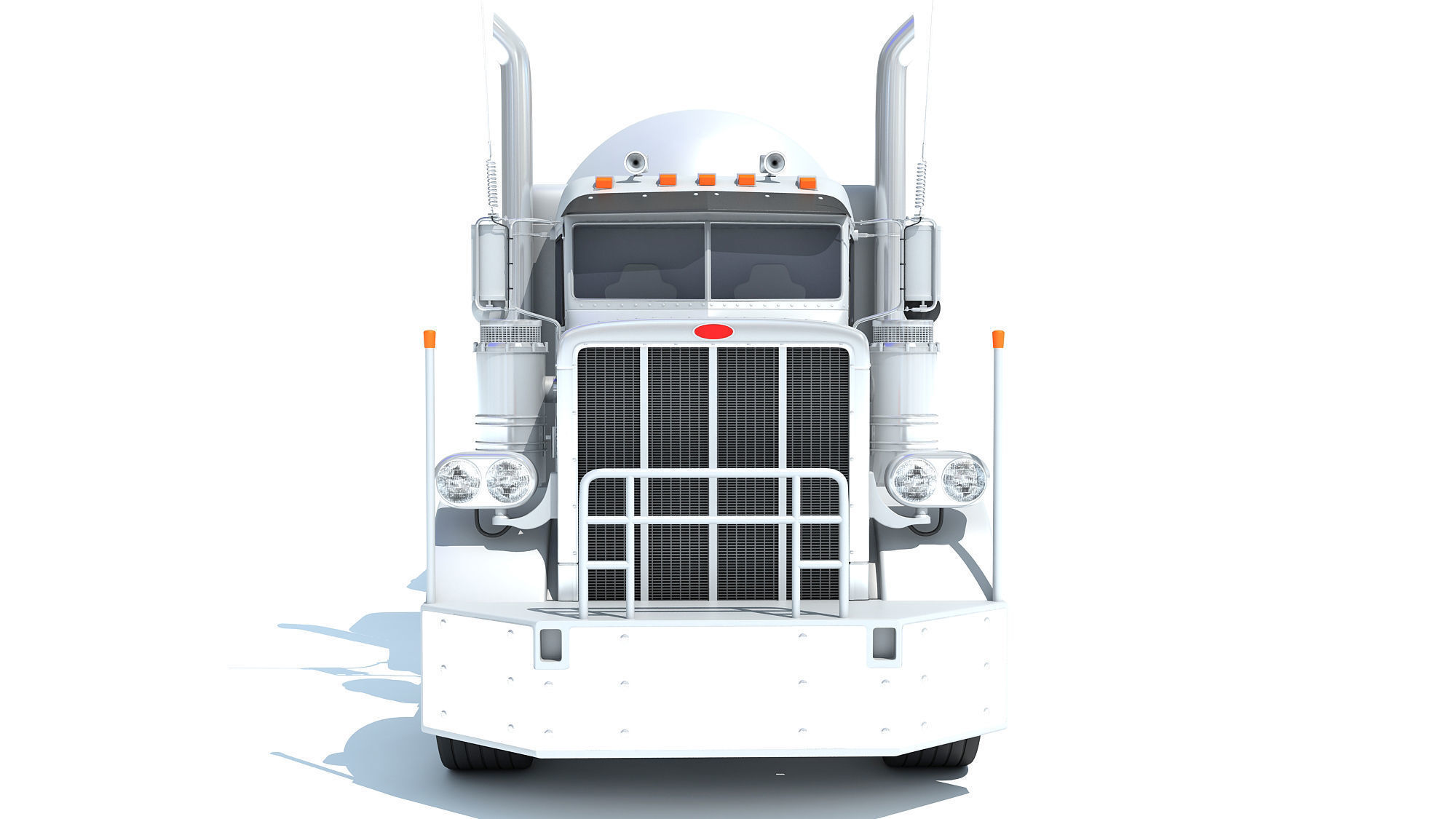 Truck with Tank Semi Trailer 3D model_9