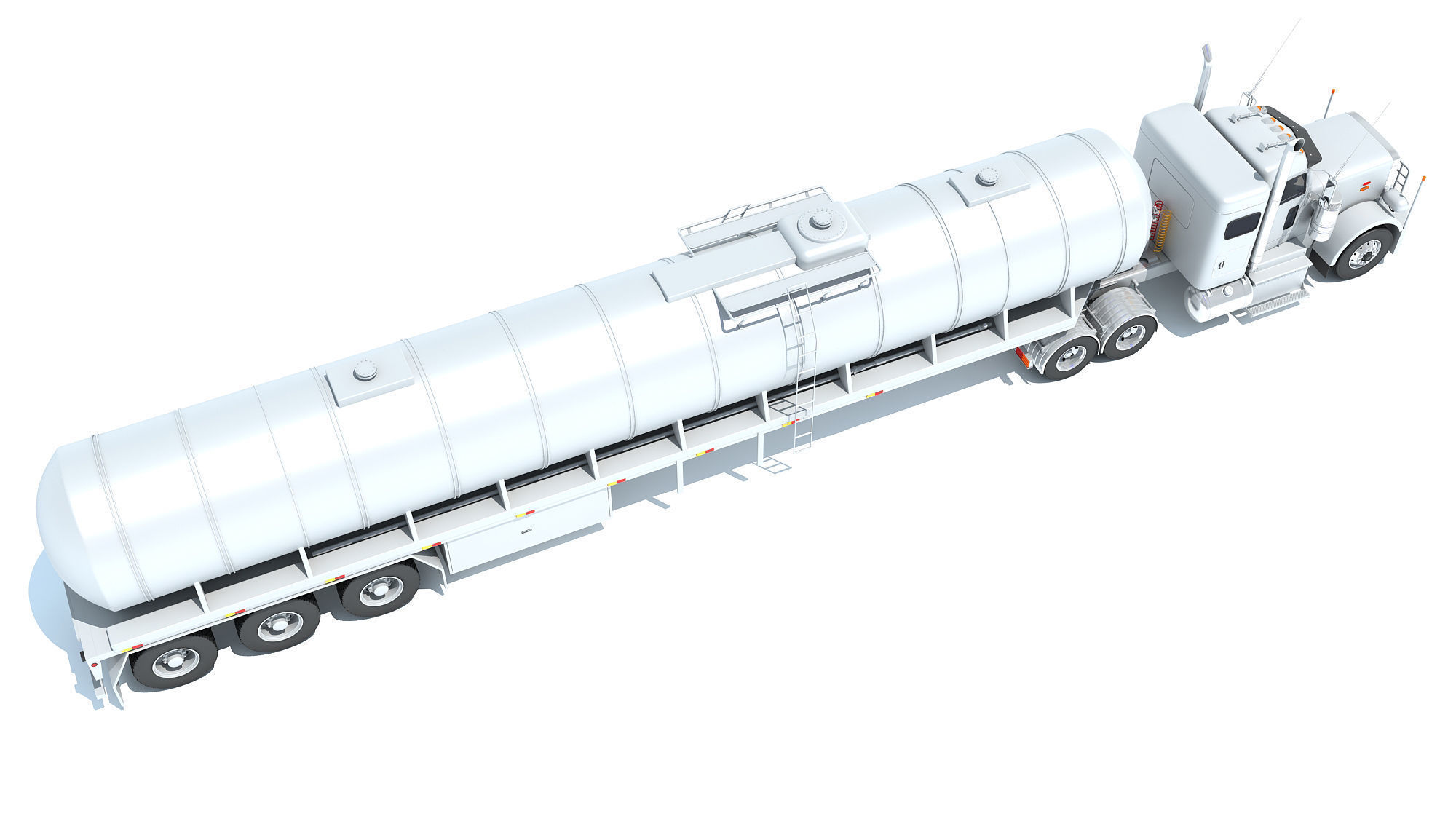 Truck with Tank Semi Trailer 3D model_6