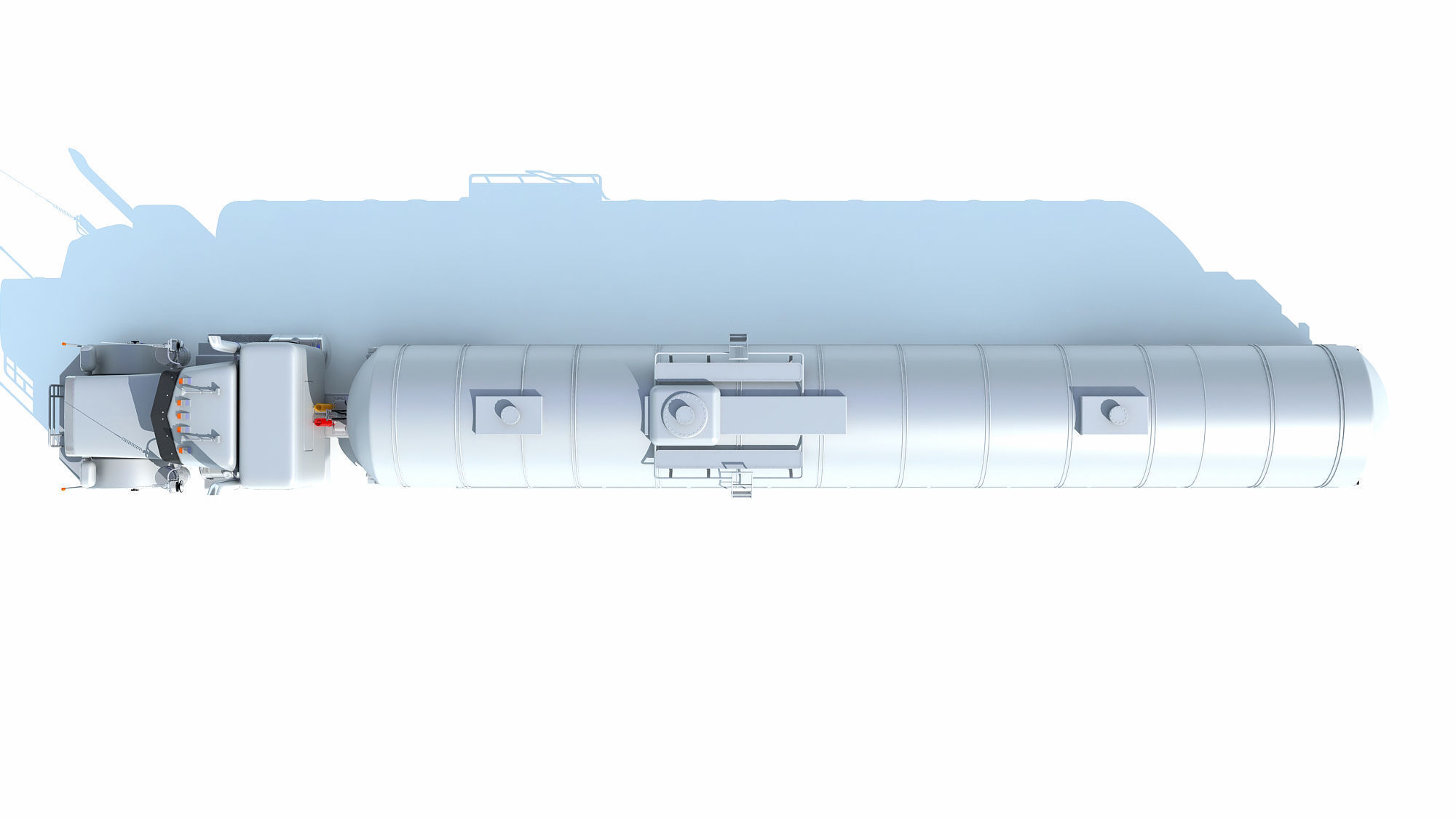 Truck with Tank Semi Trailer 3D model_11