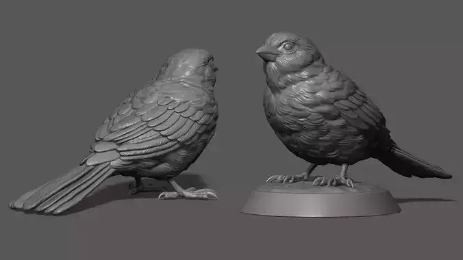 Sparrow on the base 3D print model