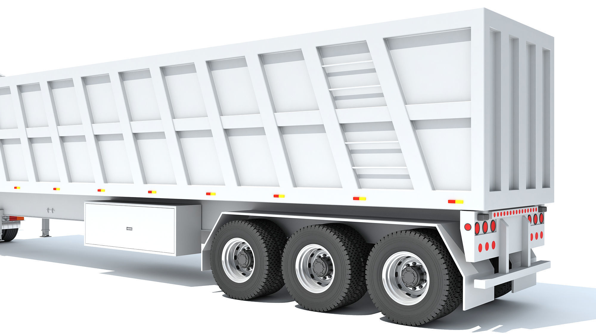 Semi Truck with Tipper Trailer 3D model_15