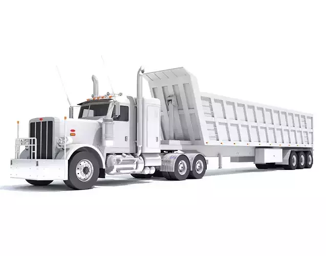 Semi Truck with Tipper Trailer 3D model