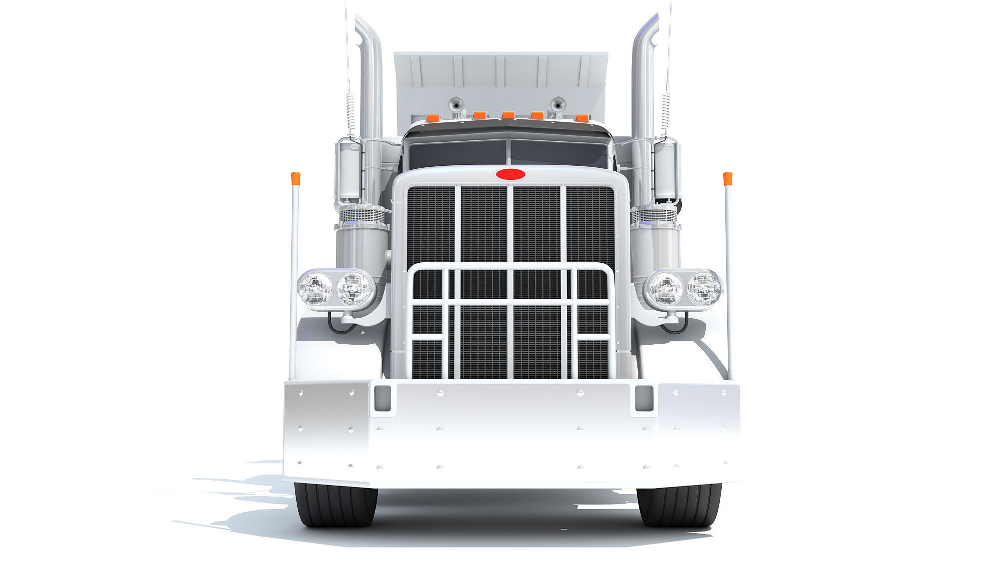 Semi Truck with Tipper Trailer 3D model_9