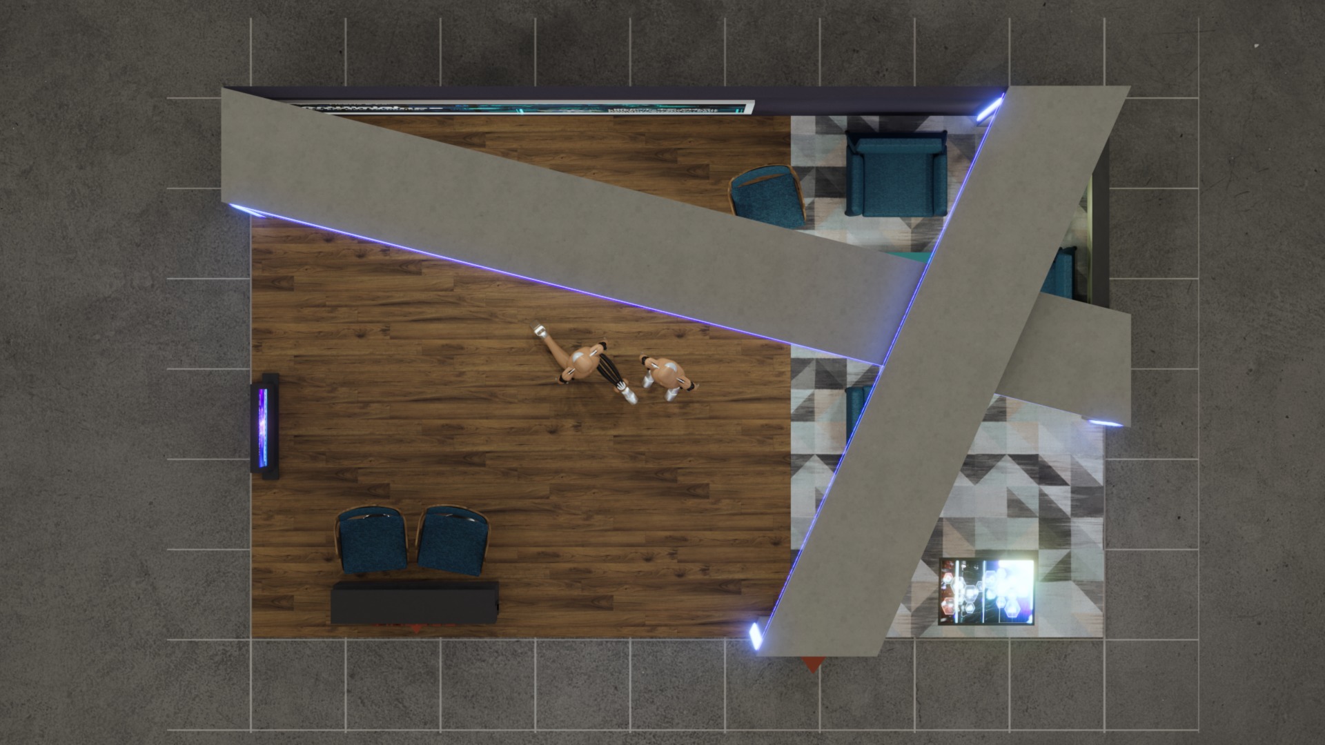 Futuristic AI Technology Exhibition Stand - 3D Model 3D model_1