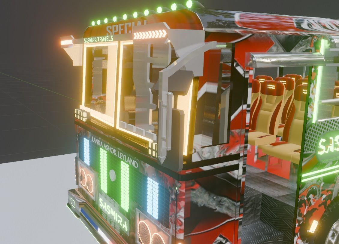 Ashok Leyland Viking Bus 3D model with interior  3D model_27