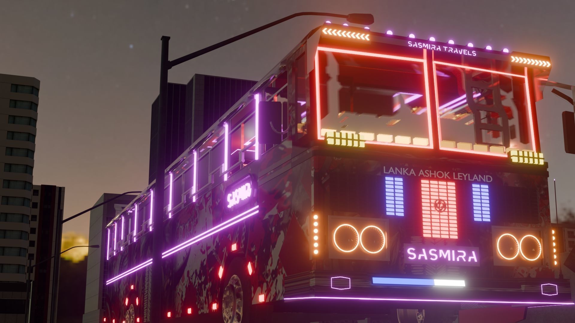 Ashok Leyland Viking Bus 3D model with interior  3D model_4