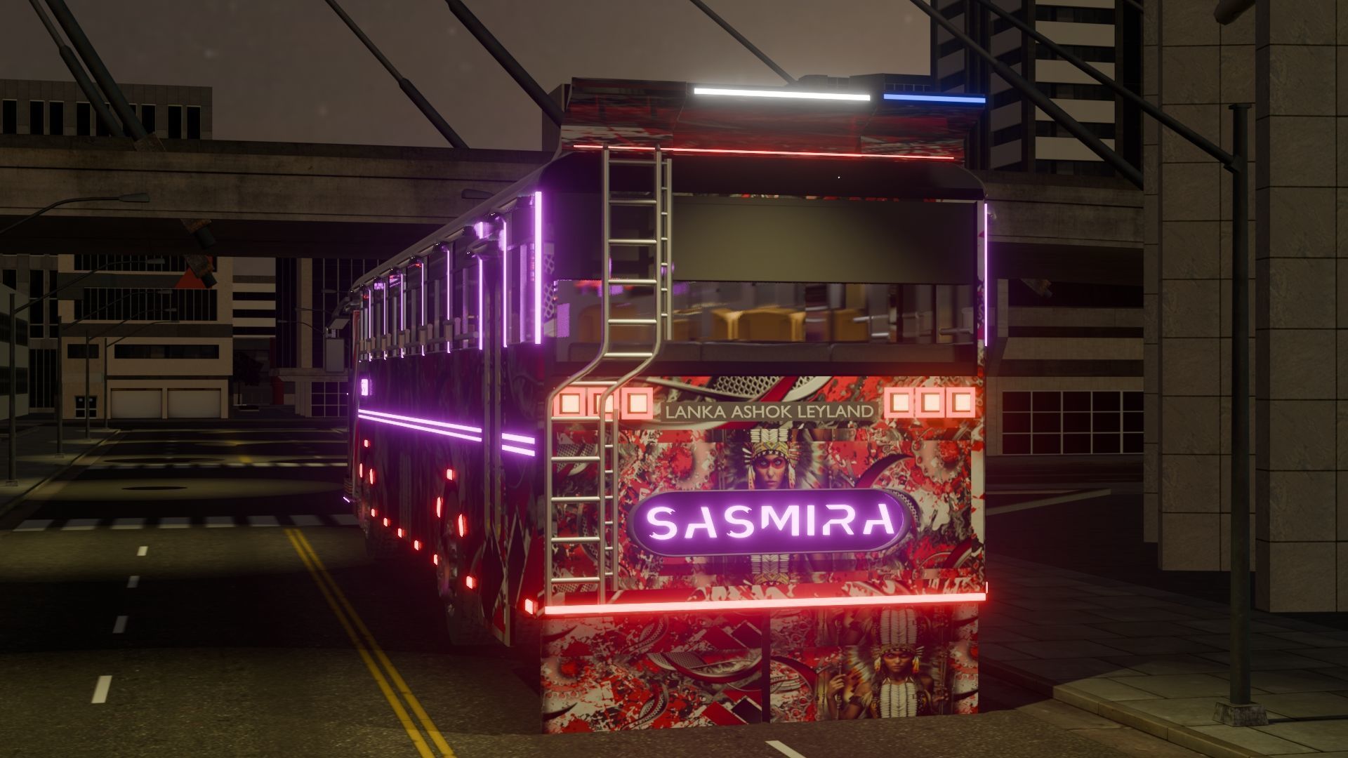 Ashok Leyland Viking Bus 3D model with interior  3D model_2