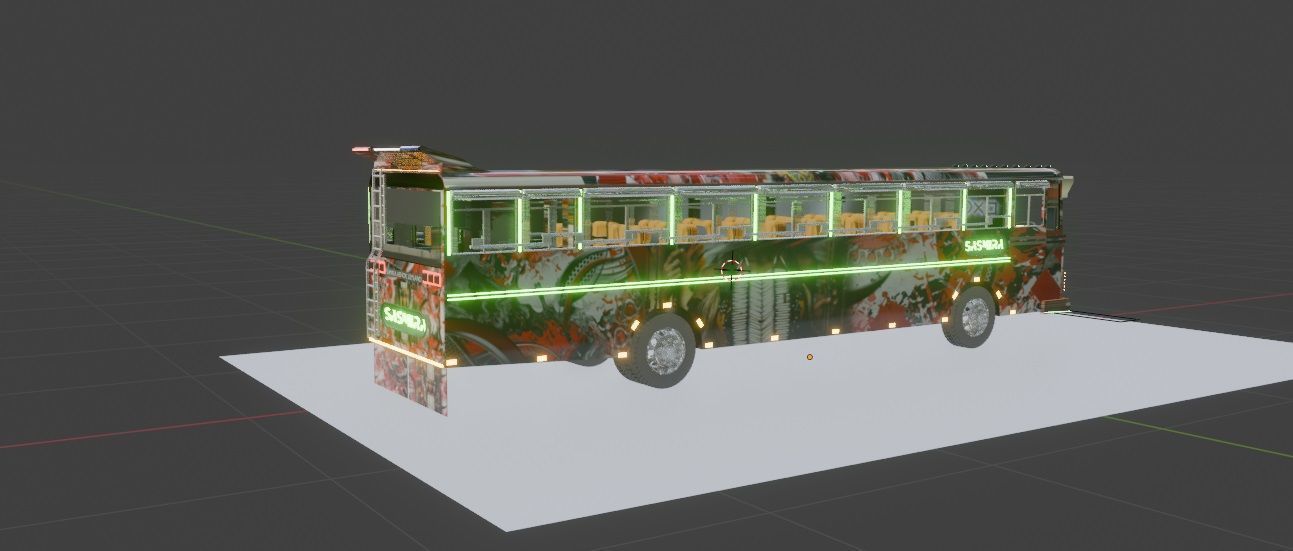 Ashok Leyland Viking Bus 3D model with interior  3D model_22