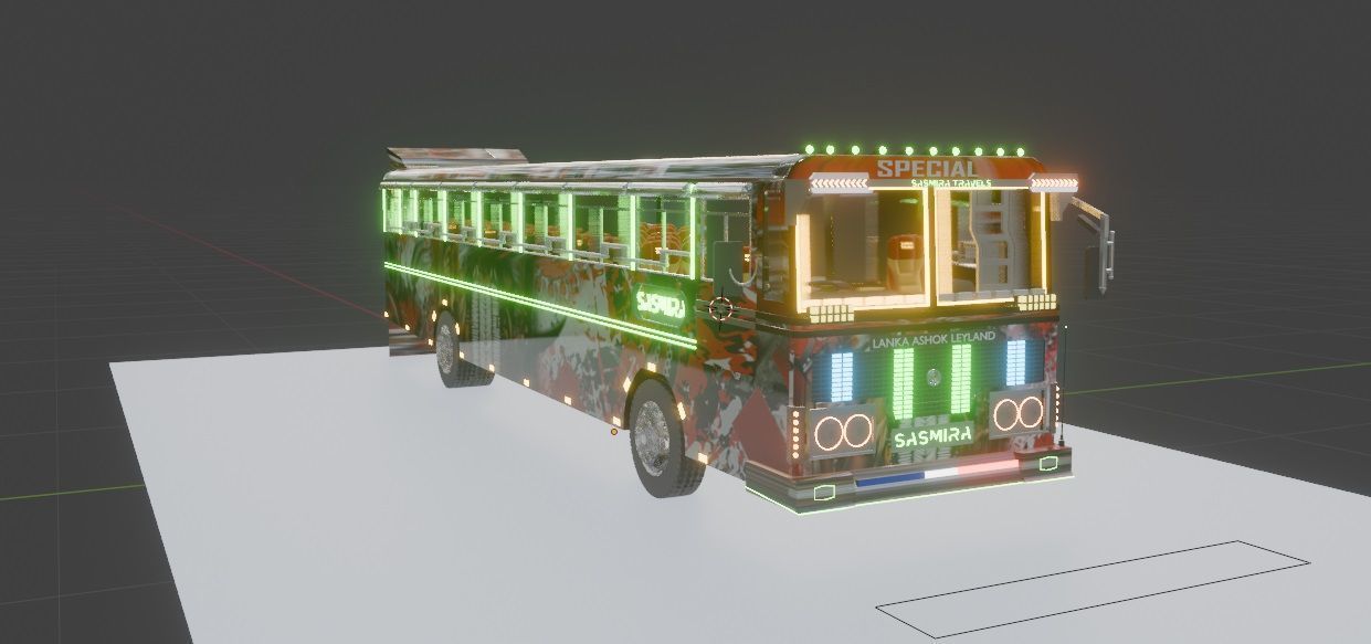 Ashok Leyland Viking Bus 3D model with interior  3D model_21