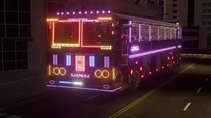 Ashok Leyland Viking Bus 3D model with interior 