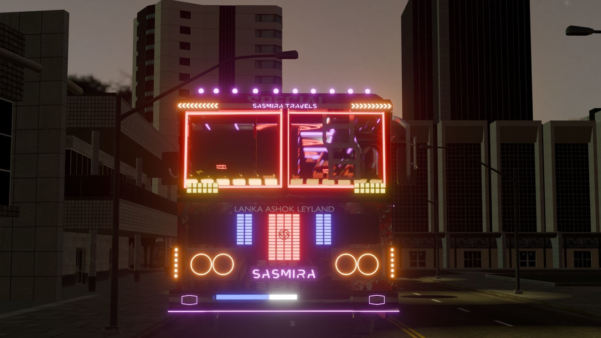 Ashok Leyland Viking Bus 3D model with interior  3D model_5