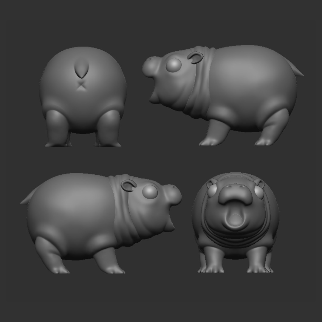 Moo Deng the Baby Hippo  3D print model_1